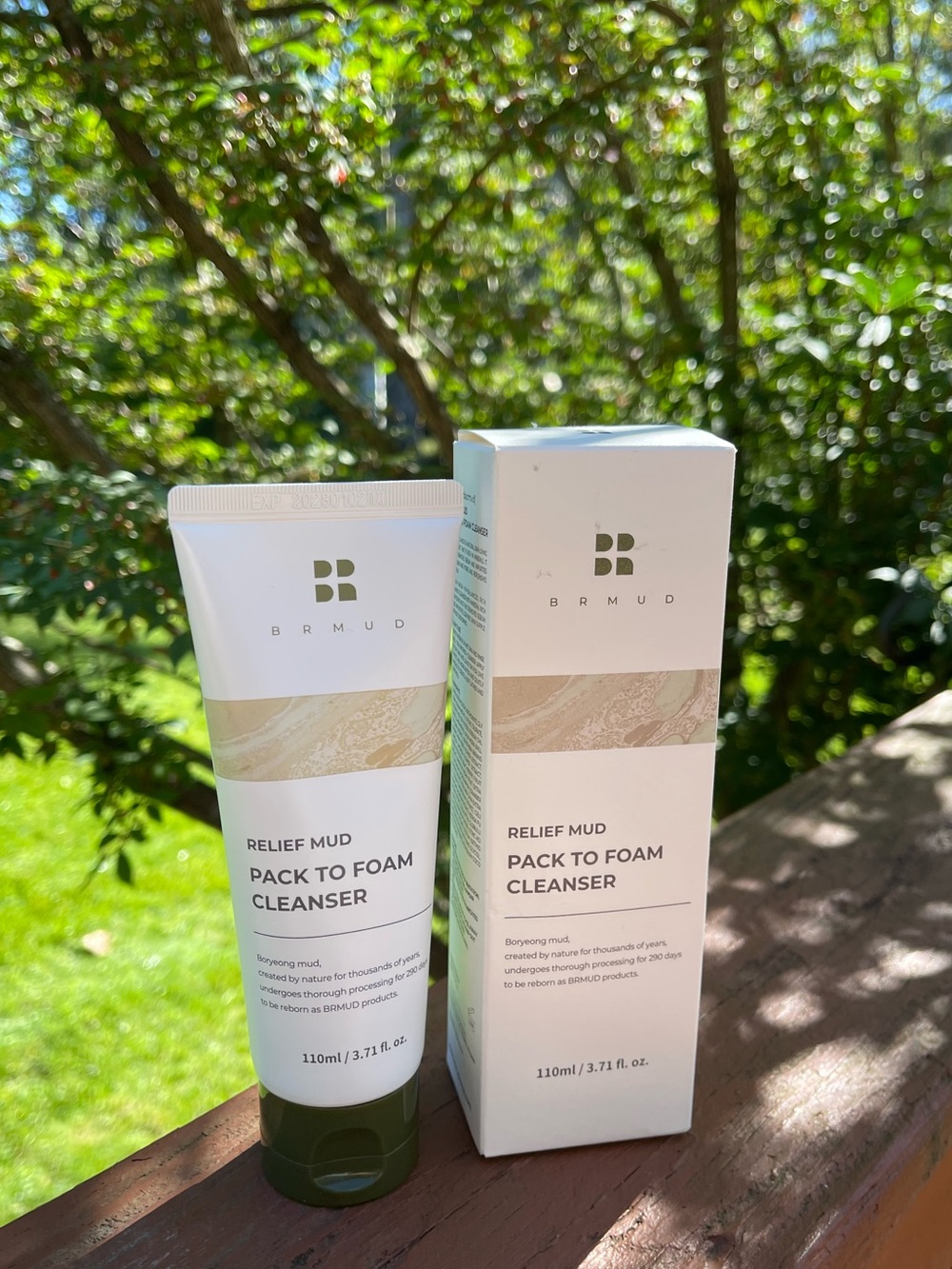 BRMUD Relief Mud Pack to Foam Cleanser - White & Olive Green